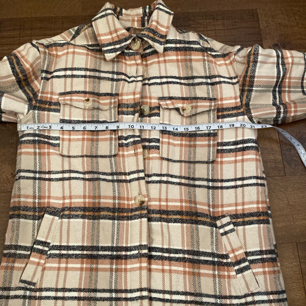 Universal Thread Long Plaid Button Down Jacket Co… - image 5